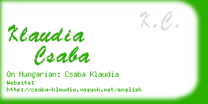 klaudia csaba business card